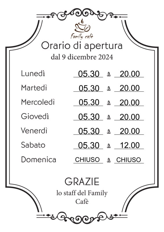 familycafe orario